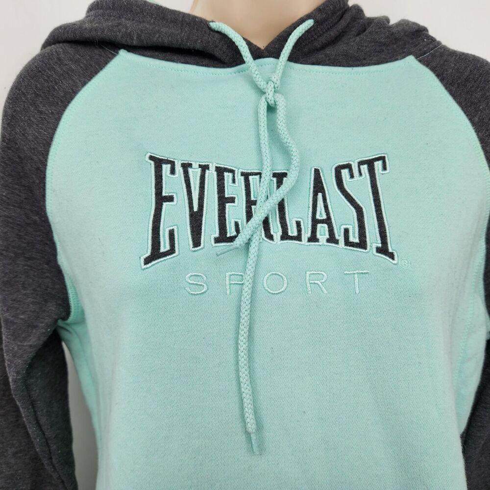 Pullover Hoodie Everlast Size Small Green Gray Hooded Embroidery Logo Sweatshirt